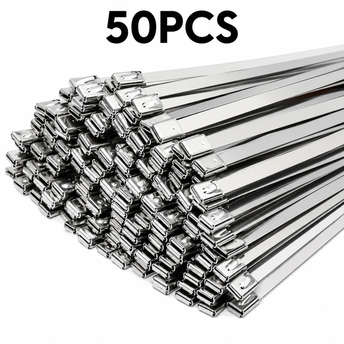 Stainless Steel Cable Ties 20 Pack – Self-Locking Zip Straps Metal Cable Ties Qme 50PCS 4.6mmX300mm