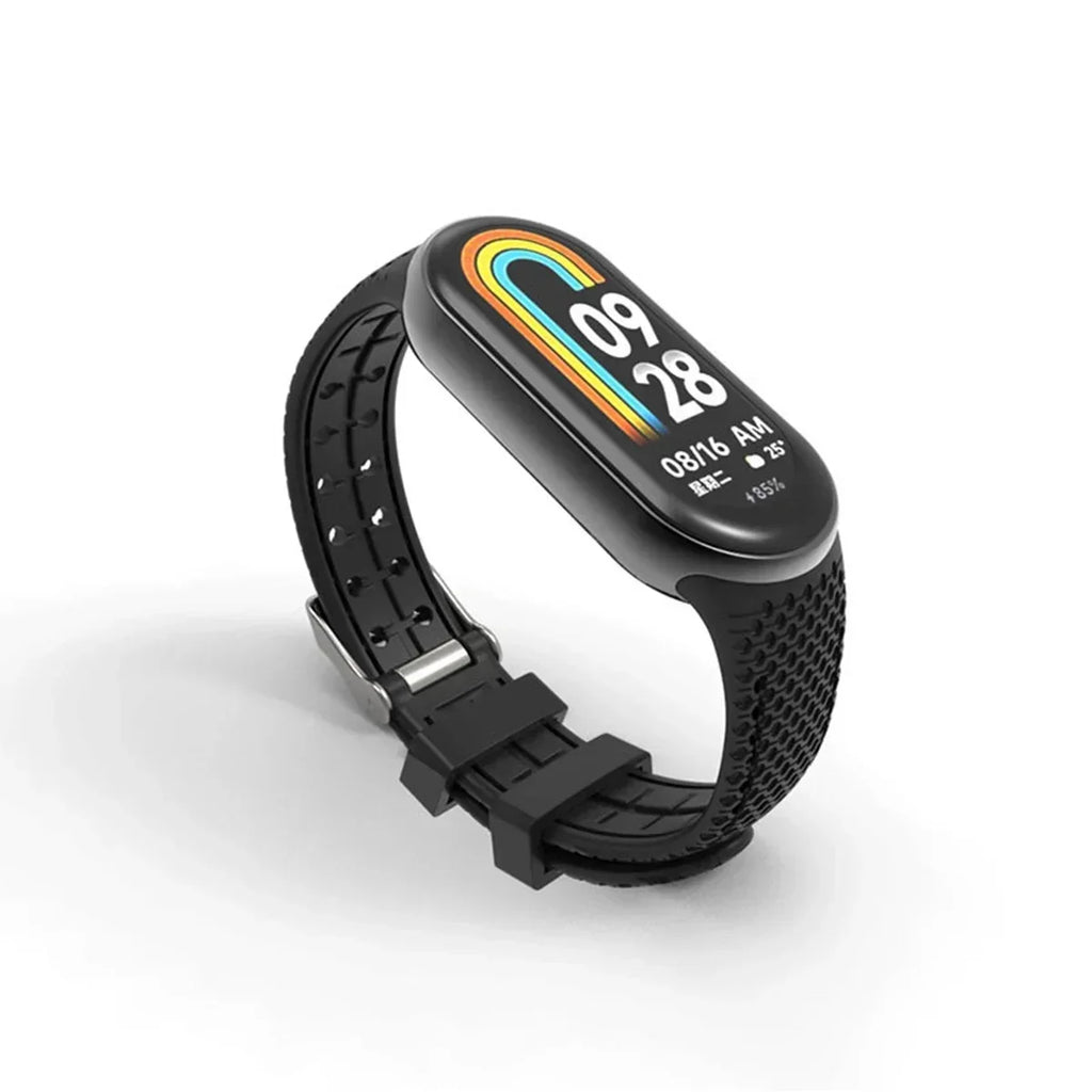 Silicone Replacement Strap for Xiaomi Mi Band 8 & 9 Smartwatch Strap Qme Black Mi Band 8