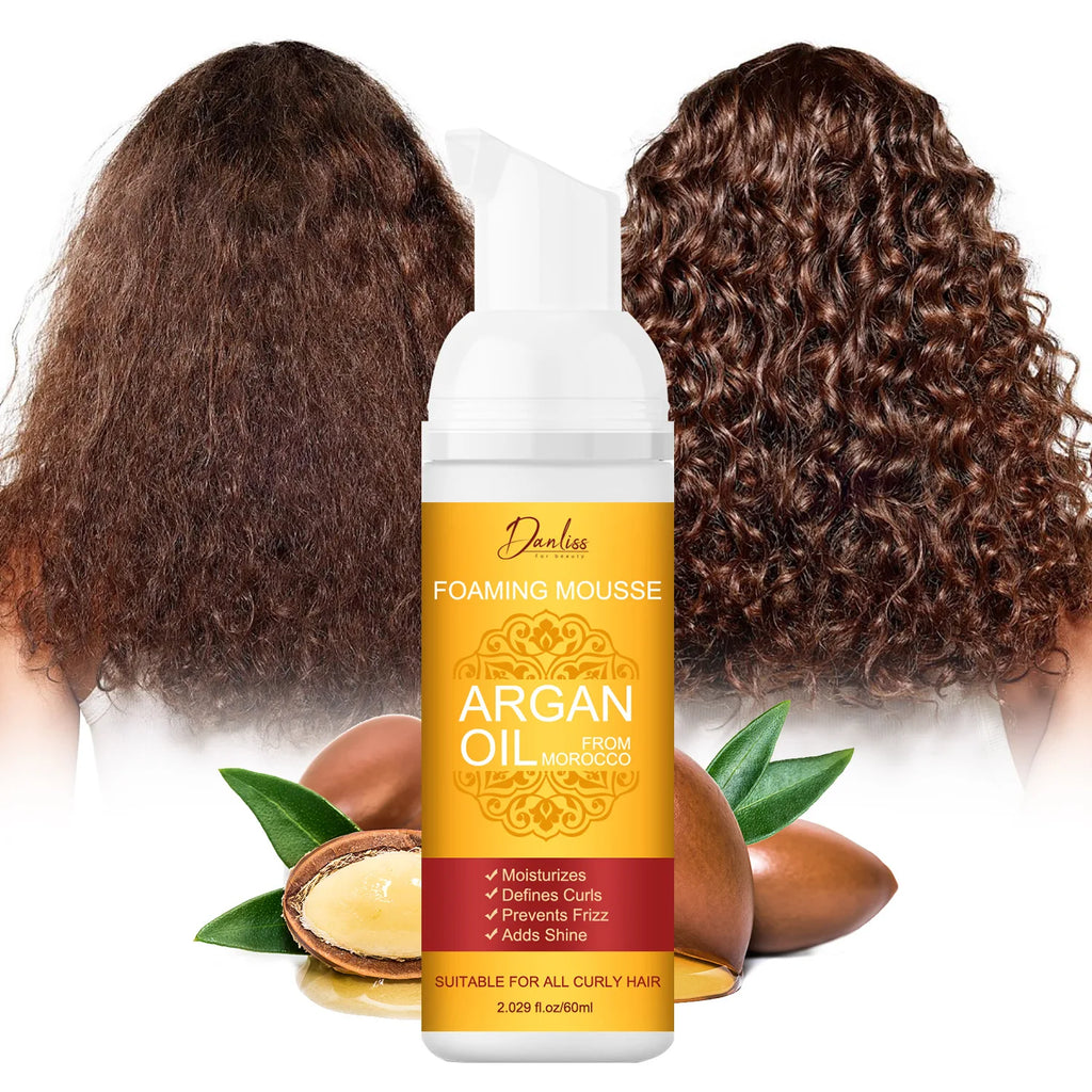Argan Oil Foaming Mousse – Curl Definition & Frizz Control Hair Styling Mousse Qst