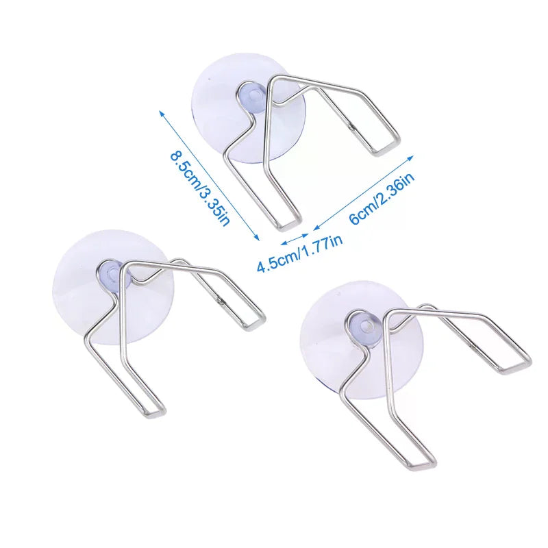 Stainless Steel Suction Cup Drain Rack & Sponge Holder Sink Drain Rack Qme