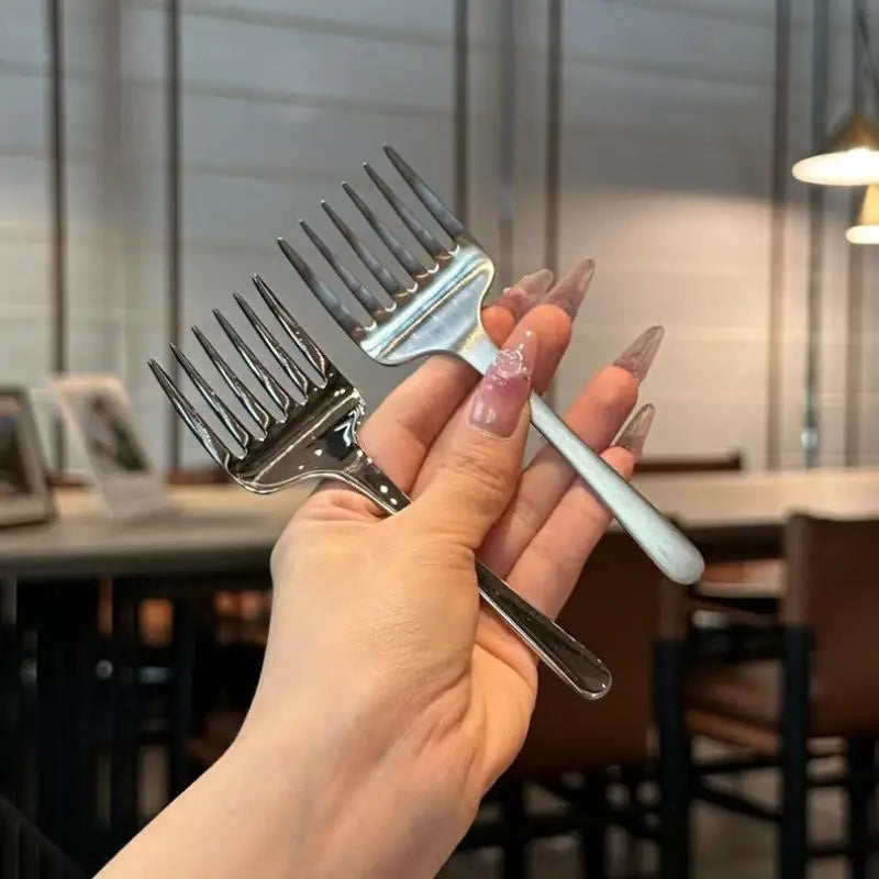 Stainless Steel 6-Tine Dessert Fork | Party Kitchen Tableware Dessert Fork Qme