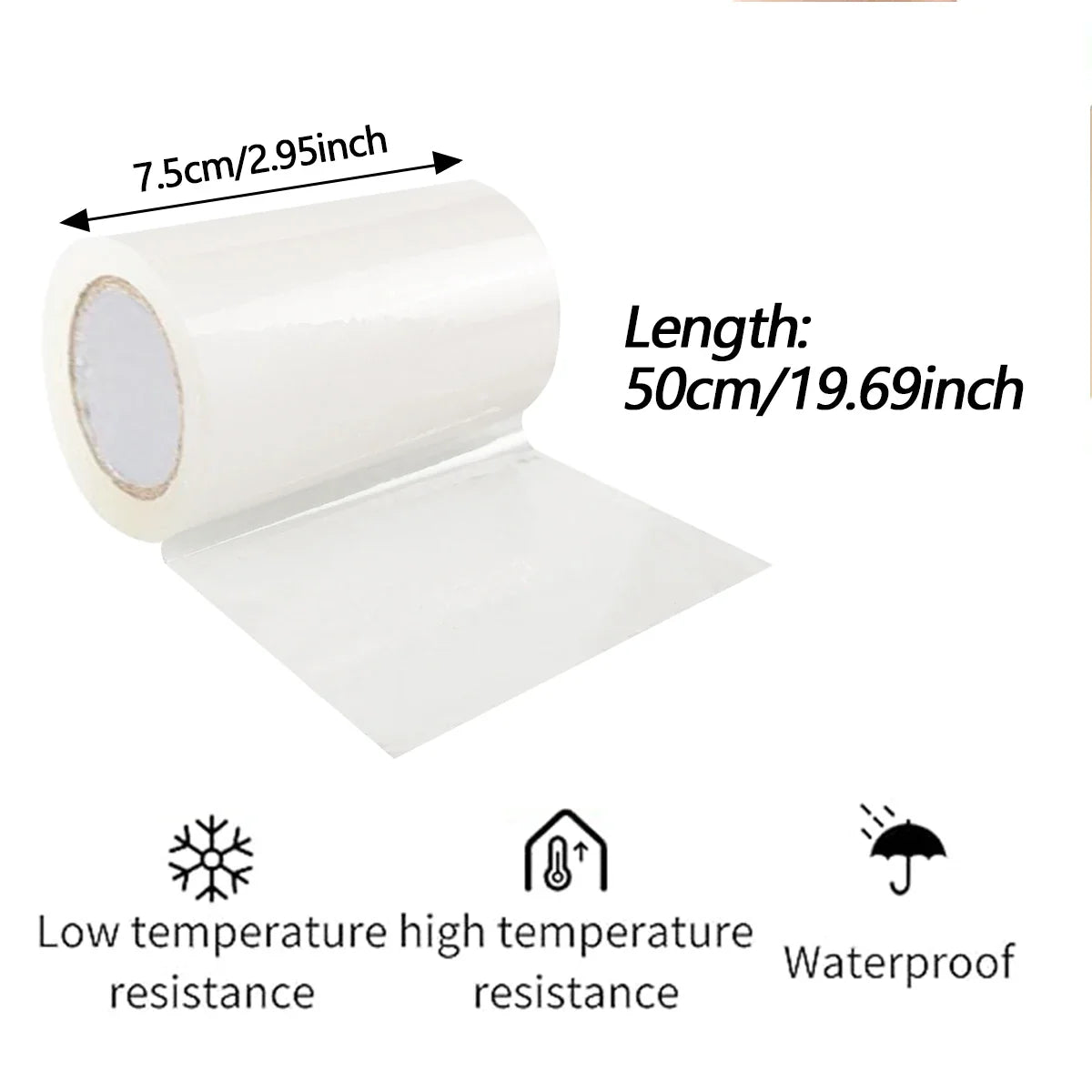 TPU Transparent Repair Patch Tape for Inflatables | 7.5x50cm Inflatable Repair Tape Qme
