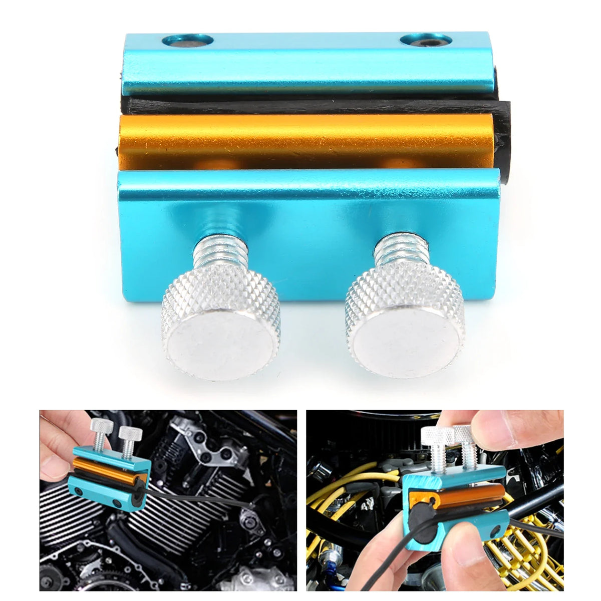 Motorcycle Dual Cable Luber Lubrication Tool – Aluminum & Rubber Cable Lubrication Tool Qme