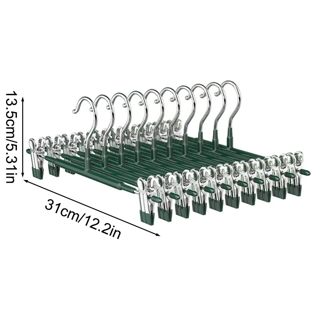 Adjustable Metal Hanger Clips – Non-Slip Space-Saving Organizer Hanger Clips Qme