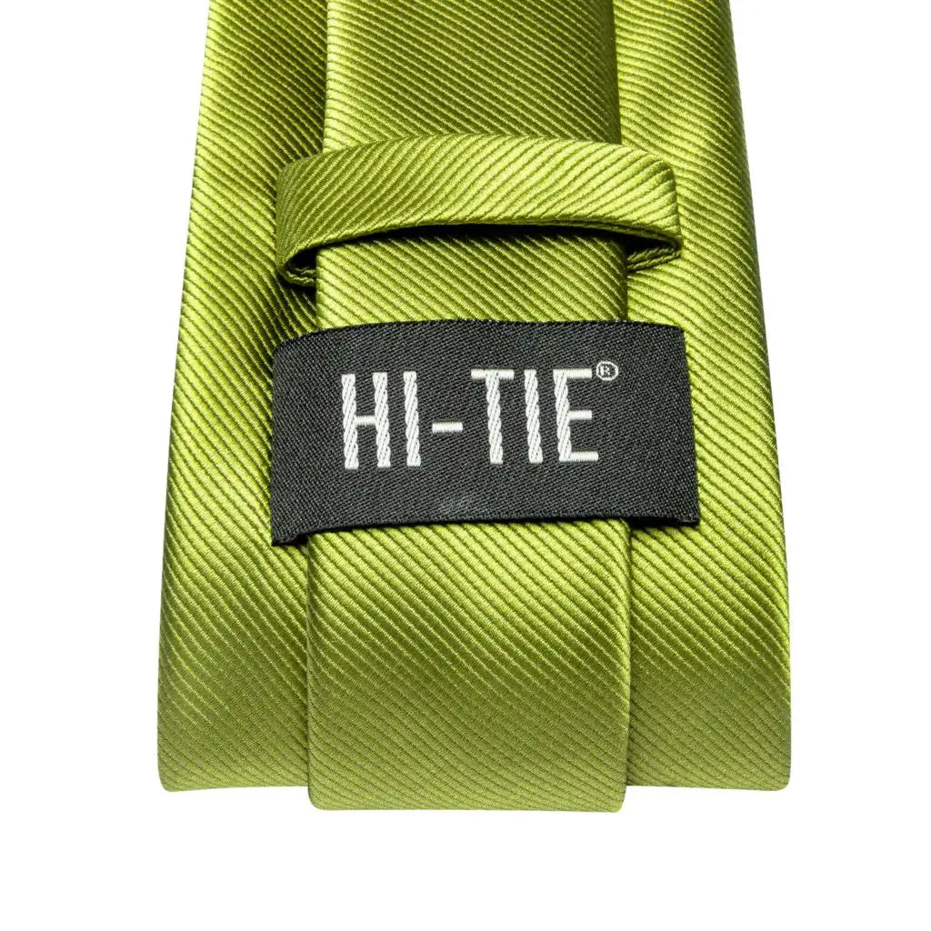 Hi-Tie Men's Silk Necktie Handkerchief & Cufflinks Set Silk Necktie Set Qme