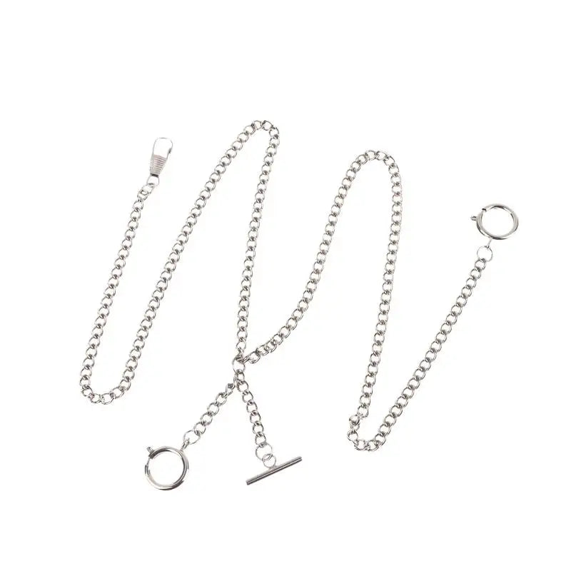 Double Curb Link Pocket Watch Chain Clip for Men & Women Pocket Watch Chain Qme