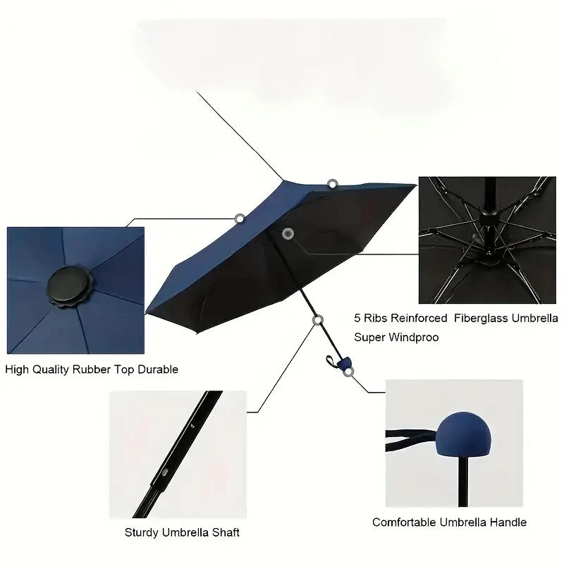 Ultralight Mini Capsule Umbrella – UV Protection 5-Fold Folding Travel Umbrella Qst