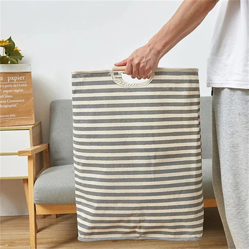 Waterproof Cotton Linen Laundry Basket – Foldable Hamper Laundry Hamper Qme