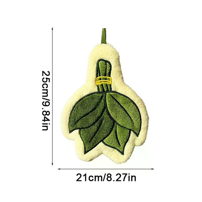 Pomelo Leaves Quick-Dry Soft Coral Hand Towel | Home Decor Decorative Hand Towel Qme