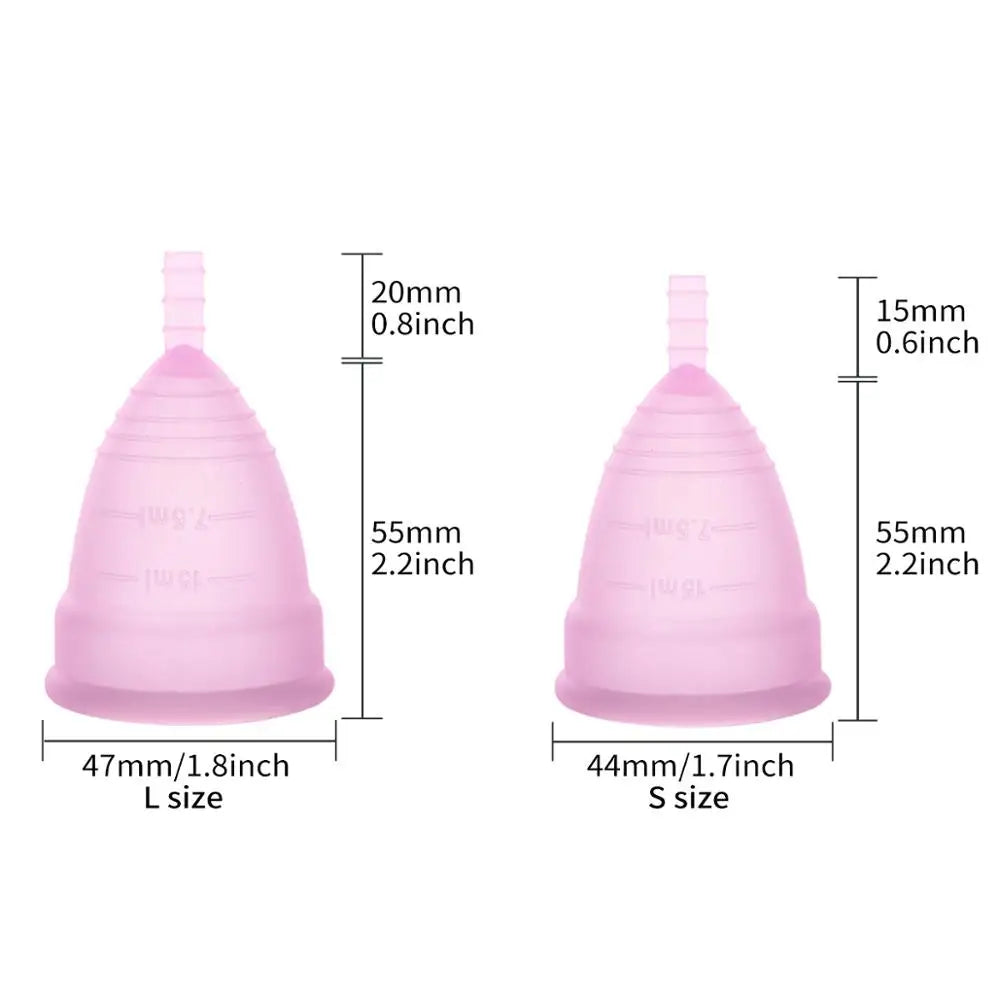 Medical Silicone Menstrual Cup – Reusable Period Cup S & L Menstrual Cup Qst