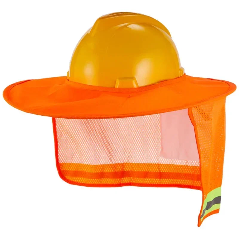 Mesh Safety Helmet Cover – Reflective Stripe & Neck Sun Visor Safety Helmet Cover Qme