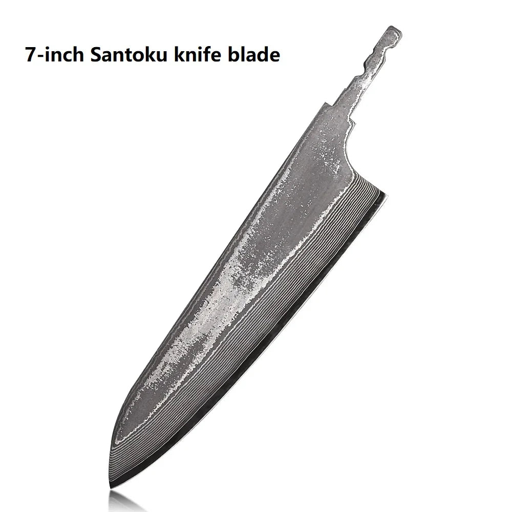 F.YOUNG VG10 Damascus Steel Knife Blank Blade – DIY Full Tang Knife Blank Blade Qst 7 inch Santoku