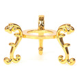 Gold-Plated Metal Crystal Ball & Gemstone Egg Display Stand Decorative Display Stand Qst Gold