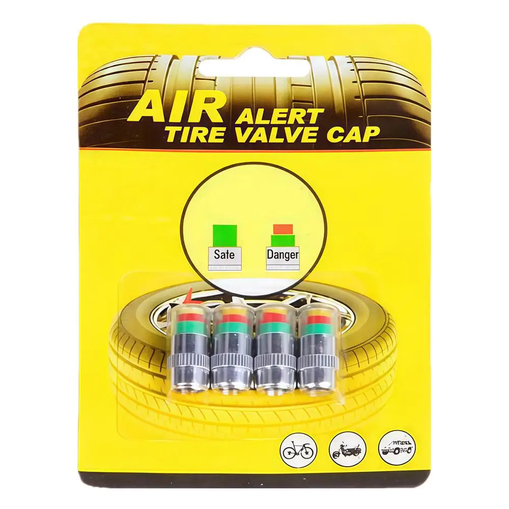 Tire Pressure Monitoring Valve Caps – 4-Pack Color Sensor Tire Pressure Caps Qme A