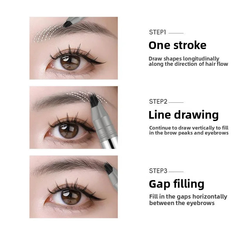 Sweatproof Eyebrow Tattoo Marker – Realistic Hair Stroke Design Eyebrow Tattoo Marker Qme