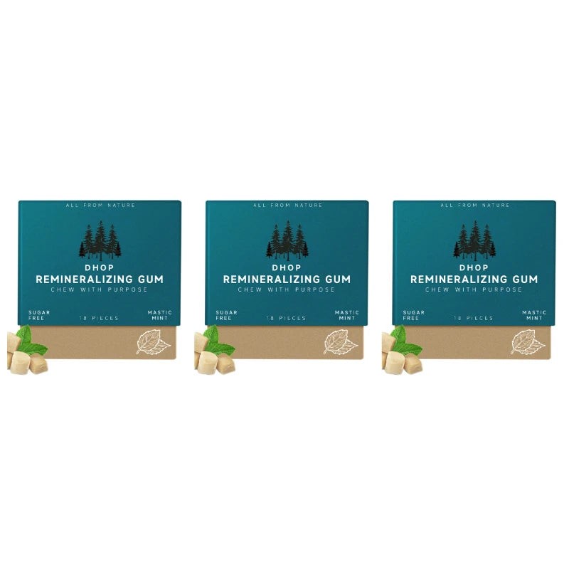Sugar-Free Xylitol Gum with Propolis & Mastic Mint – 18 Pieces Oral Care Gum Qst 3 boxes