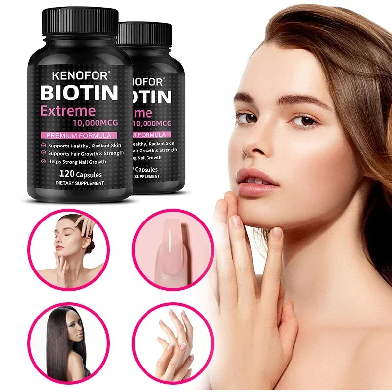 Kenofor Biotin Capsules – Hair, Skin & Nail Supplement Biotin Supplement Qst
