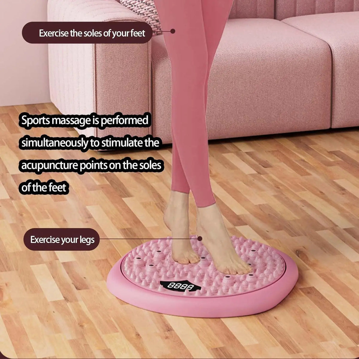 Magnetic Waist Twisting Disc & Foot Massage Board – Smart LCD Twist Exercise Board Qst