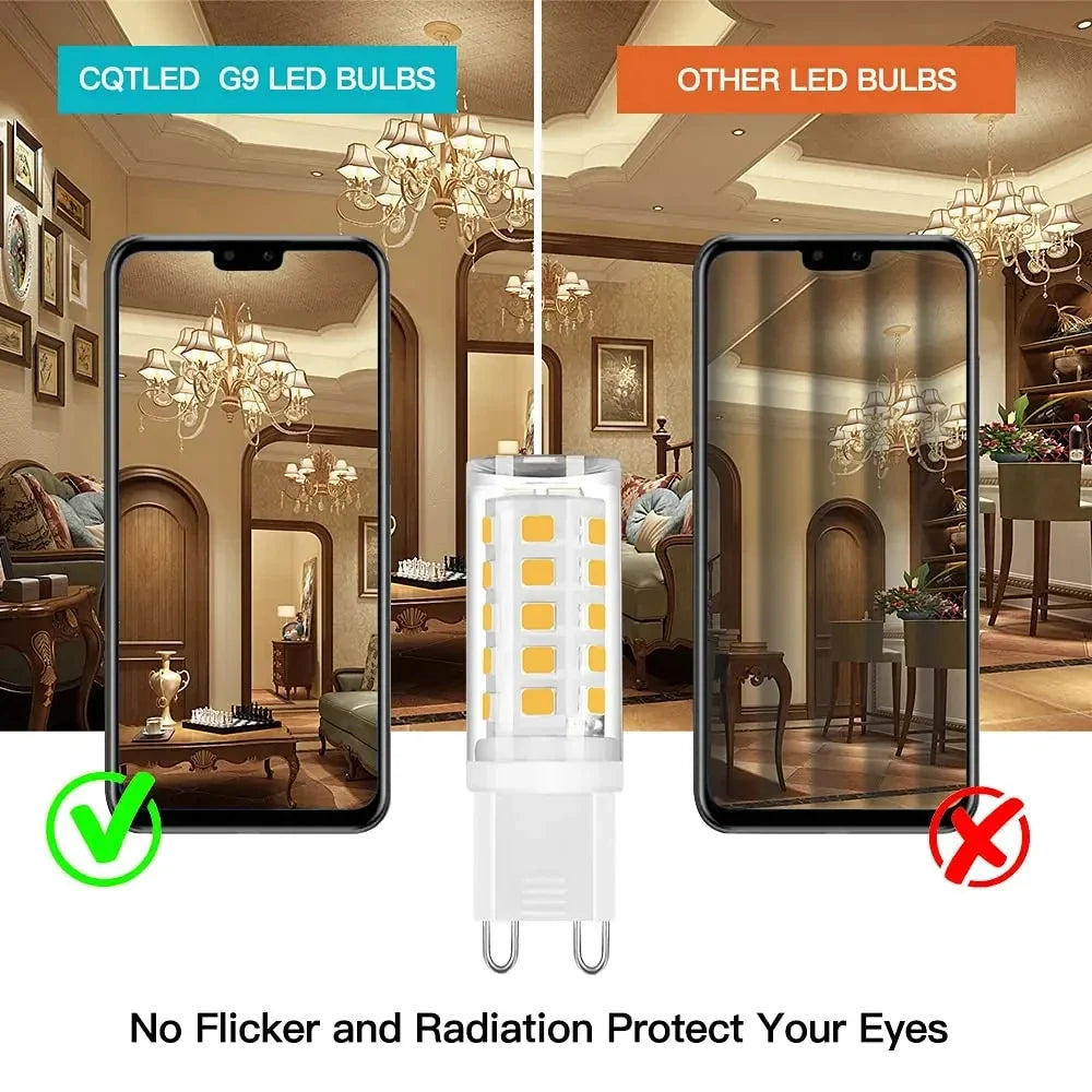 G9 LED Corn Bulb Warm Cool White 220V-240V – 10 Pack LED Light Bulb Qme