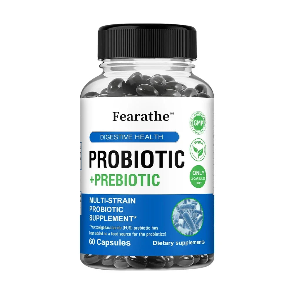 Probiotics & Prebiotics Capsules – Daily Gut Health Support Probiotic Supplement Qst 60 count-1 bottle