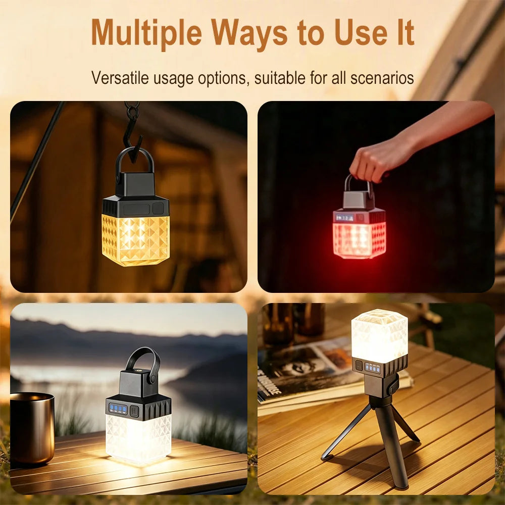 BORUIT LED Camping Lantern – 5 Modes, USB-C Rechargeable LED Camping Lantern Qst
