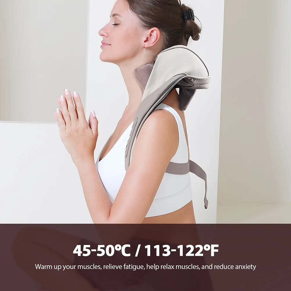 Shiatsu Neck & Shoulder Massage Shawl – Kneading Trapezius Shiatsu Massage Shawl Qst