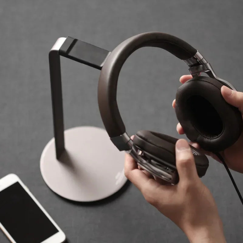 Aluminum H-Shape Headphone Stand – Universal Desk Holder Headphone Stand Qme