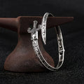 Snake Sword Vintage Engraved Open-Ended Alloy Cuff Bracelet Engraved Cuff Bracelet Qme silvery