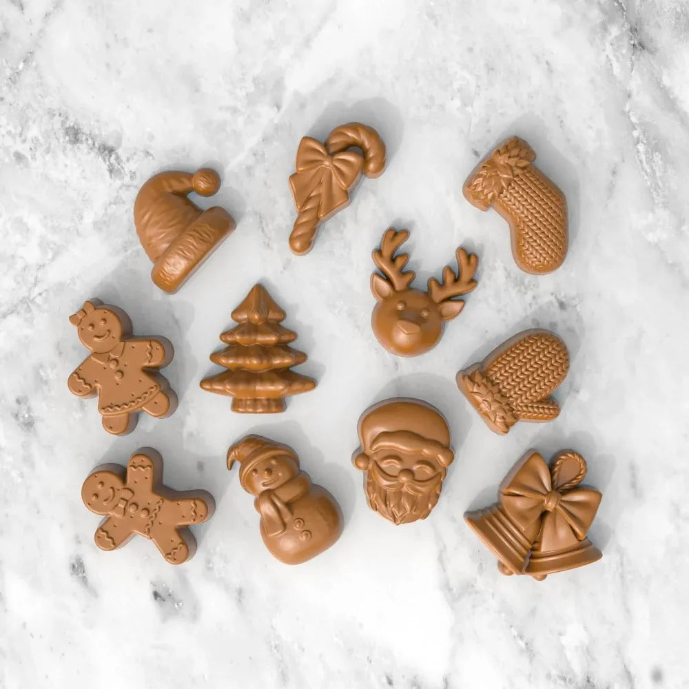 Christmas Silicone Candy Mold – Gingerbread, Tree & Snowman Silicone Candy Mold Qme
