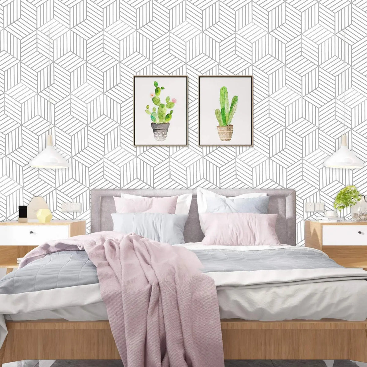 Nordic Peel & Stick Waterproof Vinyl Wallpaper | Geometric Peel & Stick Wallpaper Qme
