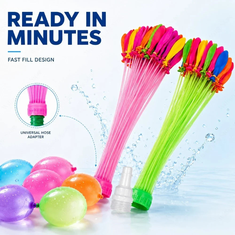 Fast-Fill Water Balloons 111 Pcs – Pool, Beach & Party Fun Water Balloon Set Qme
