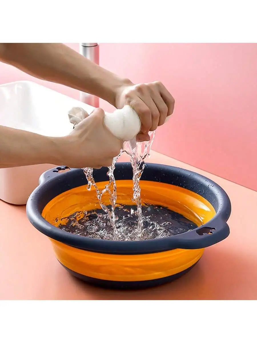 Telescopic Folding Wash Basin – Portable Camping & Travel Folding Wash Basin Qme