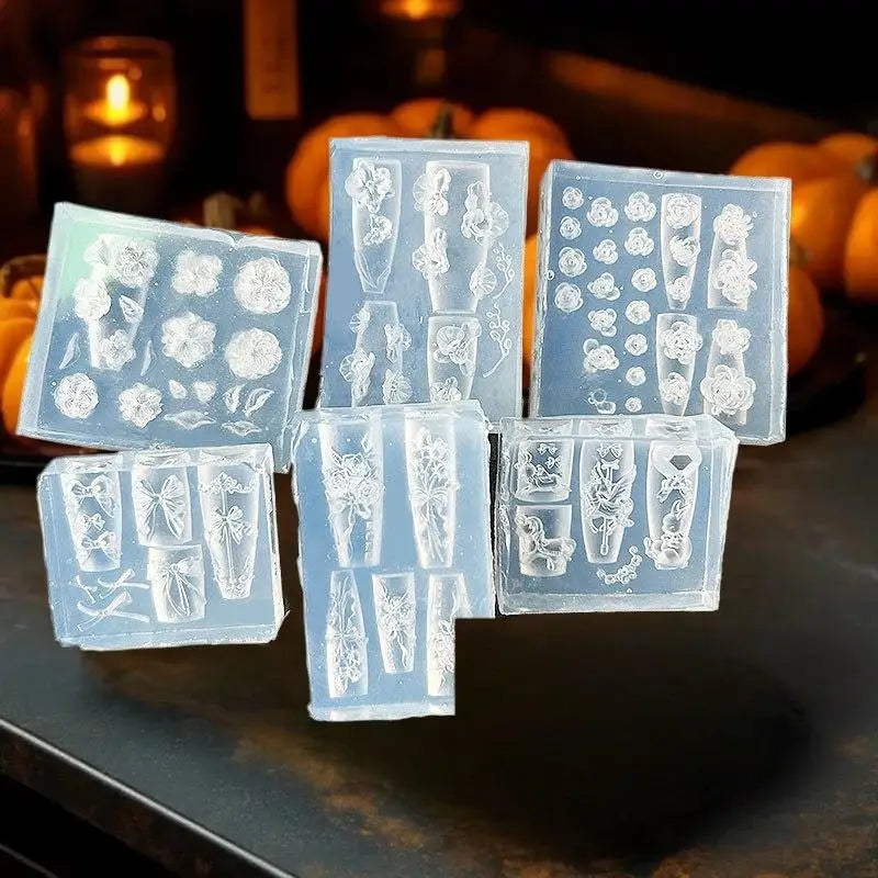 3D Floral & Bow Silicone Nail Mold | Stamping & DIY Nail Art Silicone Nail Mold Qme