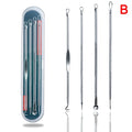4-Piece Stainless Steel Acne Extractor Tool Set | Qme Skin Extractor Tool Set Qme Silver