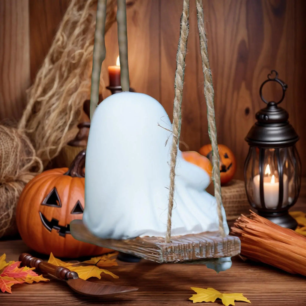 Ghost Pumpkin Halloween Swing Ornaments – Weather-Resistant Halloween Ornament Qme