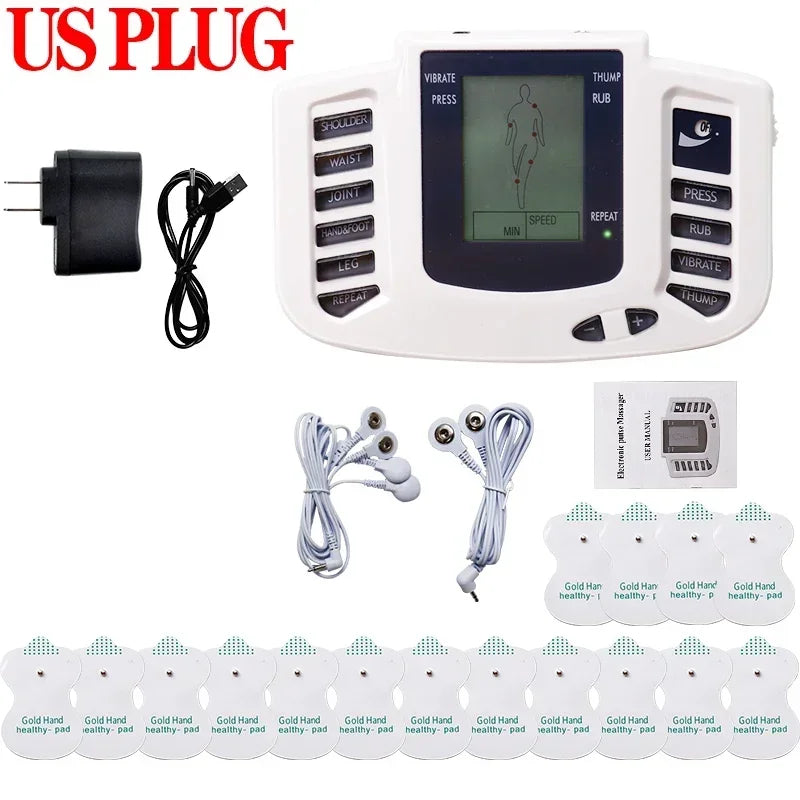 TENS EMS Dual Channel Muscle Stimulator – 8 Modes & 10 Levels TENS EMS Massager Qst US Plug