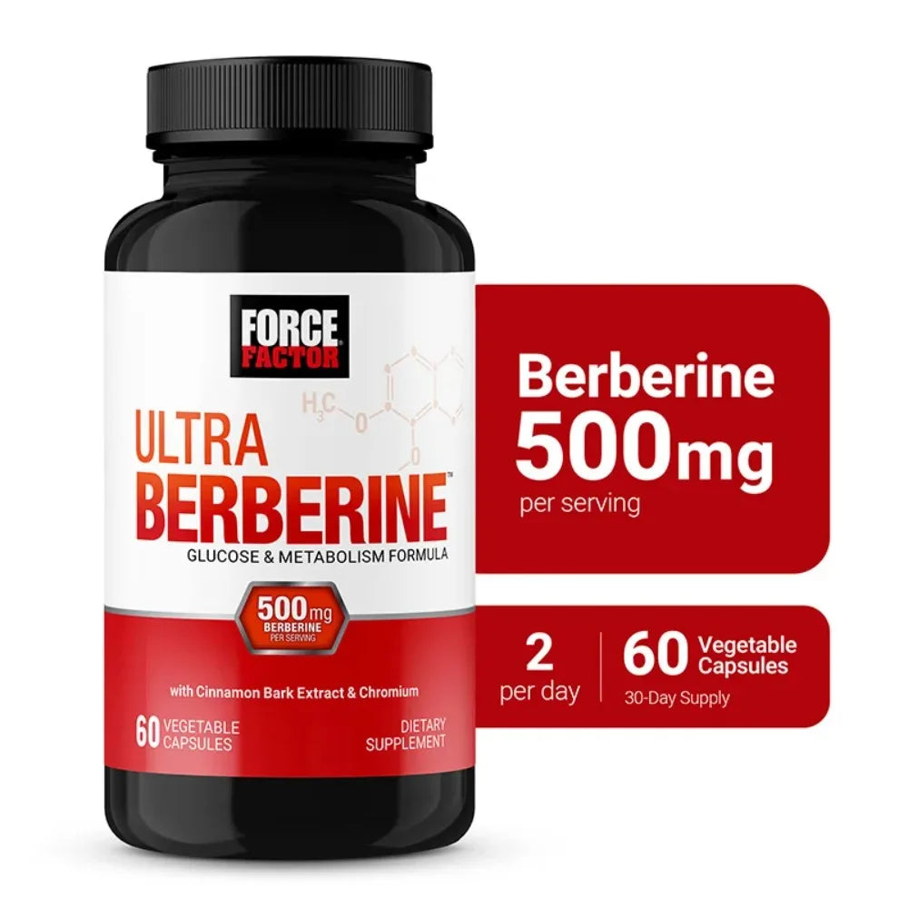 Ultra Berberine 500mg HCl, Chromium & Cinnamon Bark – 60 Caps Herbal Supplement Qst 60PCS 1 bottle