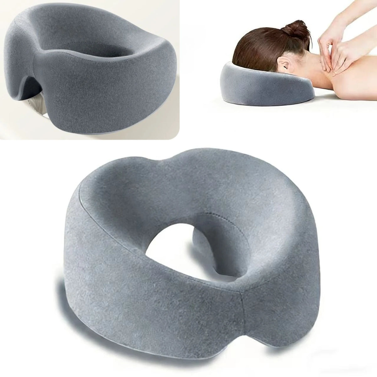 Memory Foam Face Down Pillow – Ergonomic Prone Headrest Massage Prone Pillow Qst