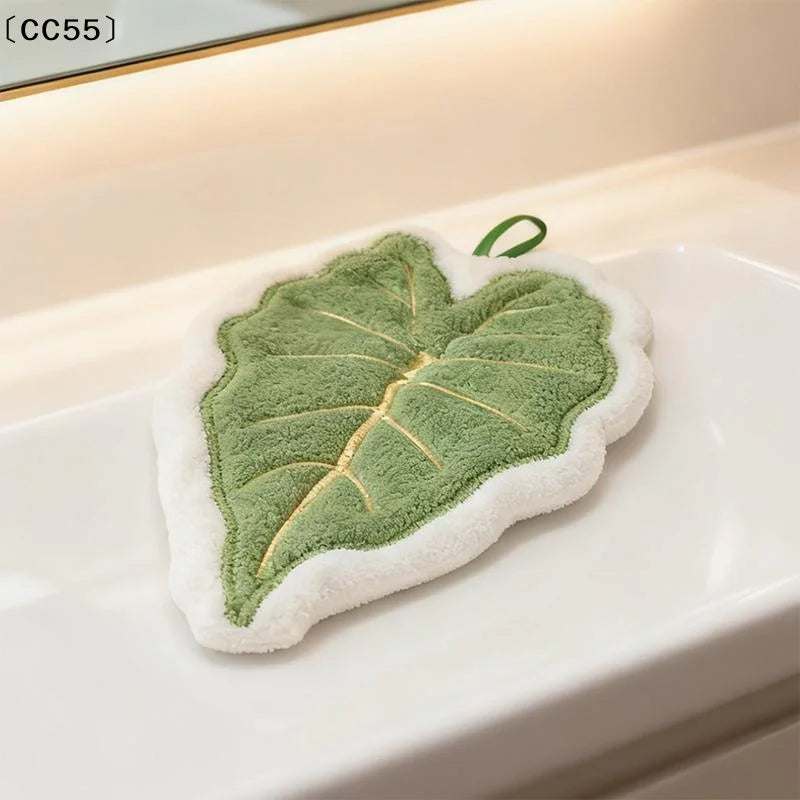 Absorbent Leaf Hanging Hand Towel – Kitchen & Bathroom Hanging Hand Towel Qst