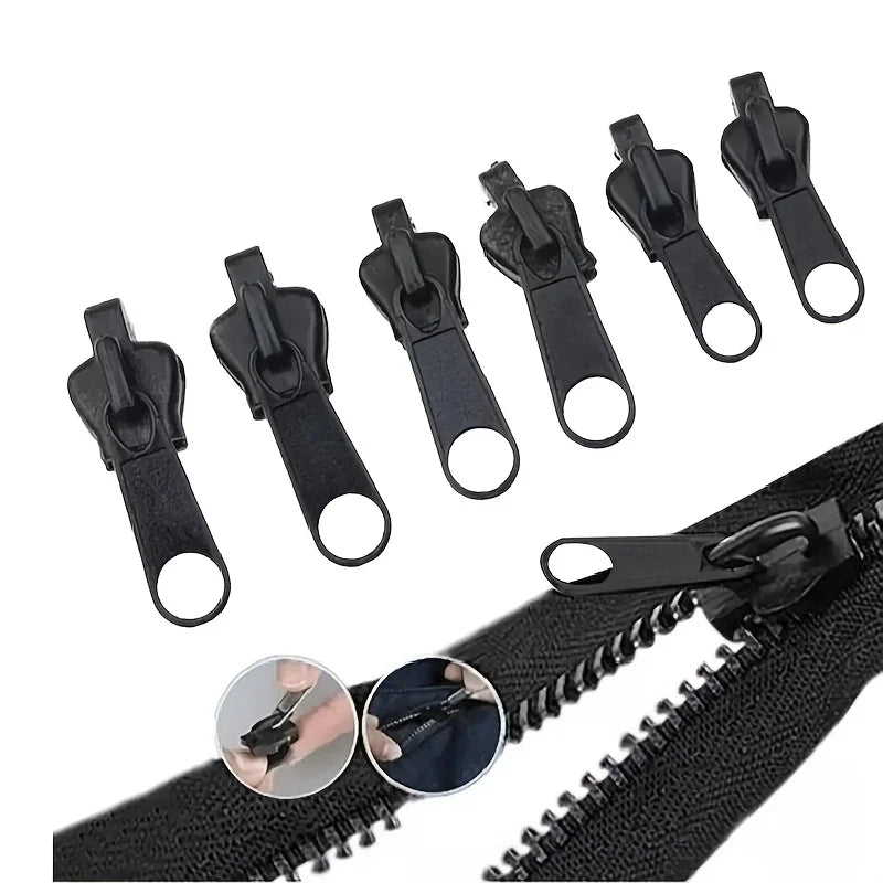 Universal Zipper Repair Kit – 6 pcs Metal Replacement Sliders Zipper Repair Kit Qme