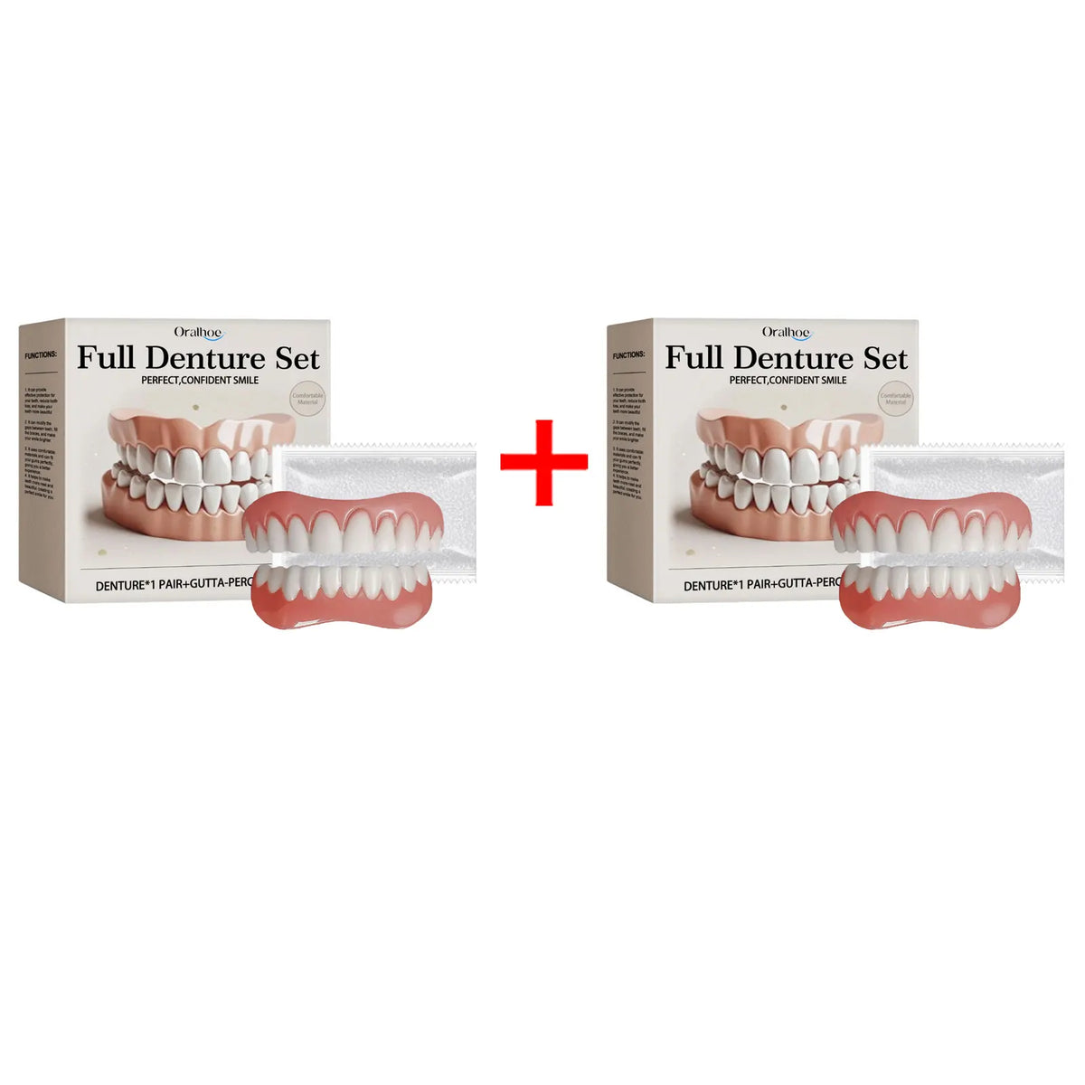 Oralhoe Adjustable Dental Veneer Kit – Upper & Lower Denture Set Dental Veneer Kit Qst 2sets boxed