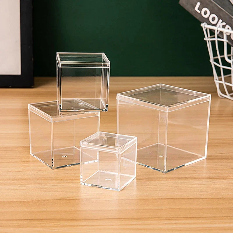 Transparent Acrylic Flip-Lid Dust Cover Storage Box | 5 Colors Acrylic Display Box Qme