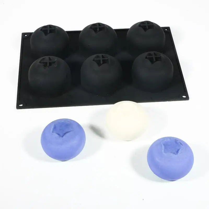 6-Cell Blueberry & Raspberry Silicone Mousse Mould | Fruit Design Silicone Mousse Mould Qme