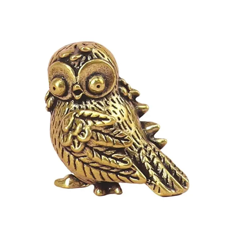 Retro Metal Owl Miniature Figurine – Home Décor Ornament Miniature Figurine Qme