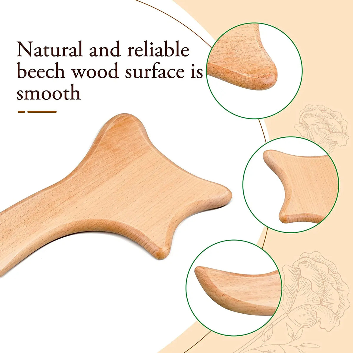 Wood Maderoterapia Massage Roller – Gua Sha Body Massager Wood Body Massager Qst