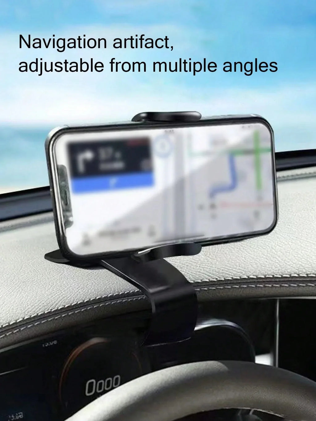 Clip-On Car Phone Holder | Dashboard Navigation Mount Car Phone Mount Qme