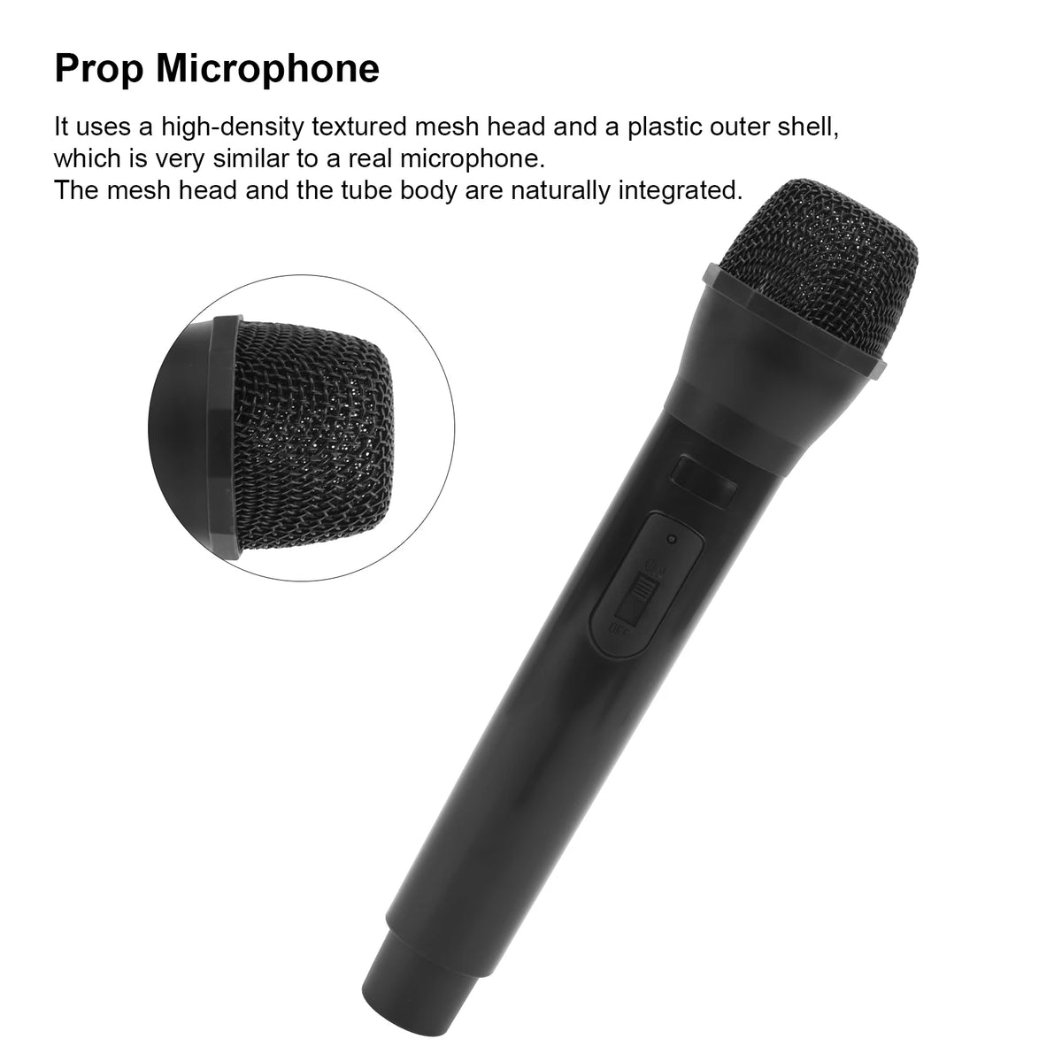 Realistic Prop Microphone for Karaoke, Stage & Dance Shows Prop Microphone Qst