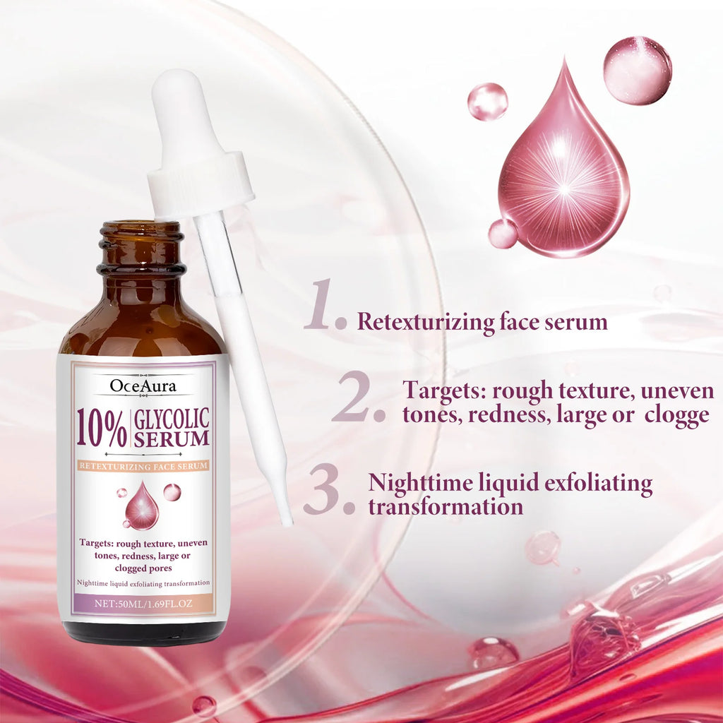 OceAura Glycolic & Lactic Acid Face Serum – Pore Refining 50ml Face Serum Qst