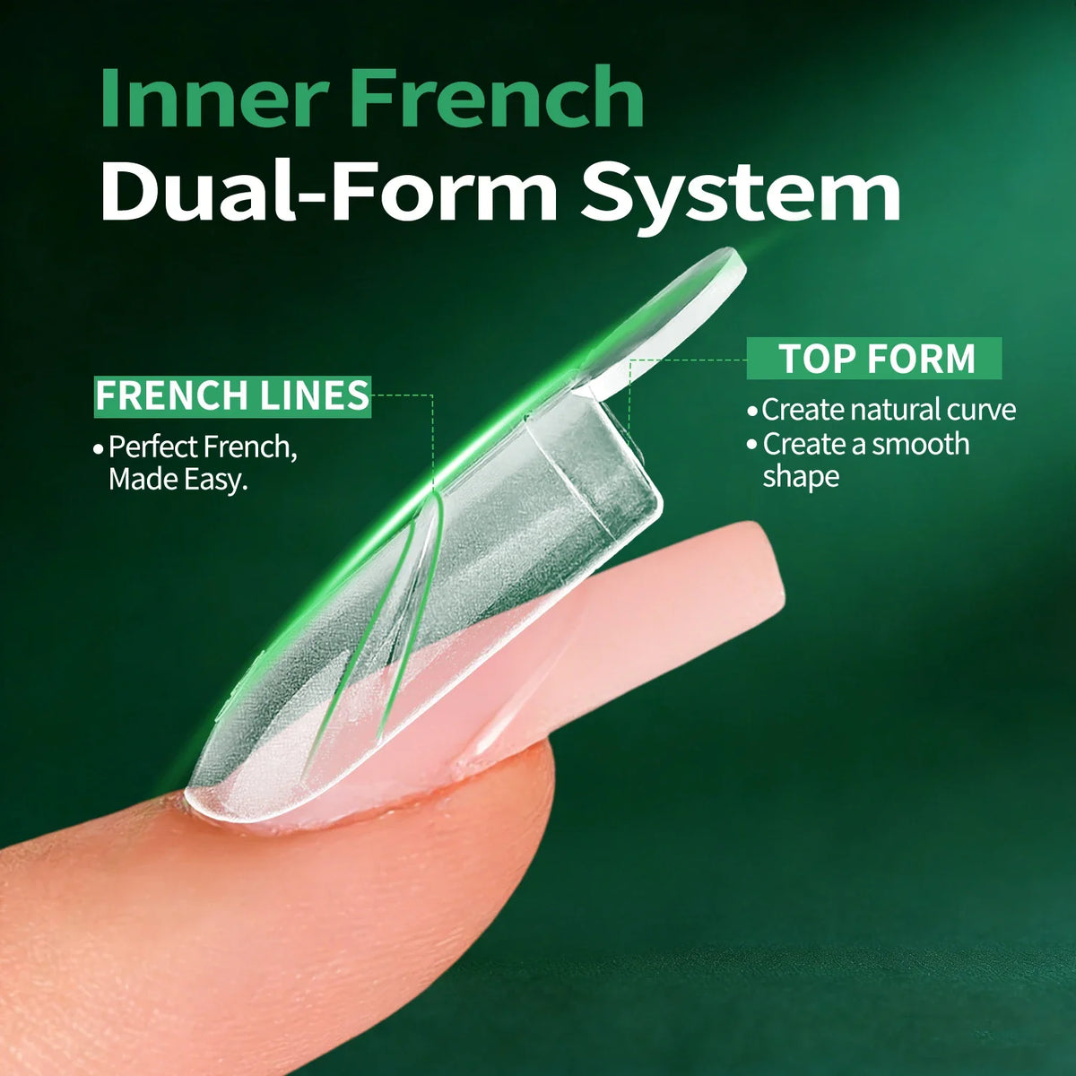 Nailpop 140pc French Line Dual Forms Nail Tips – 14 Sizes Nail Extension Forms Qme