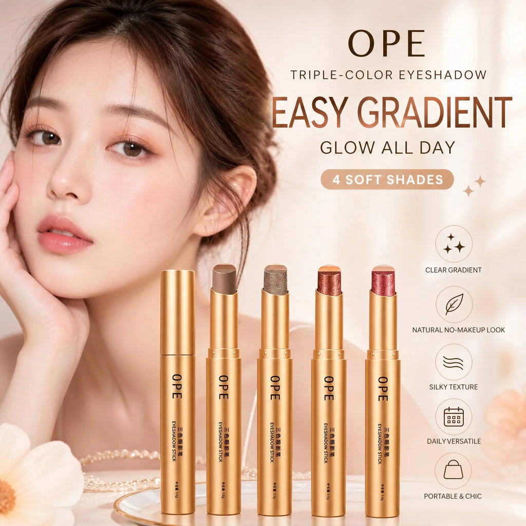 3-Color Gradient Glitter Eyeshadow Stick Pencil | Shimmer Eyeshadow Stick Pencil Qme